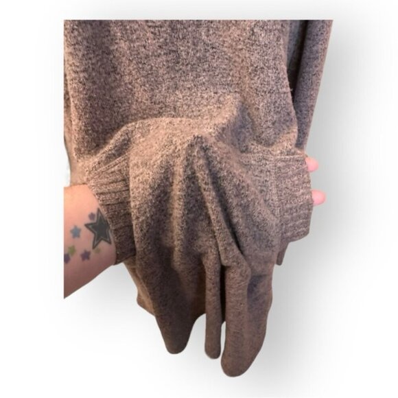 Women’s torrid 1 Blush Tan Super Soft Plush Cowl Neck Raglan Tunic Sweatshirt - Picture 9 of 14